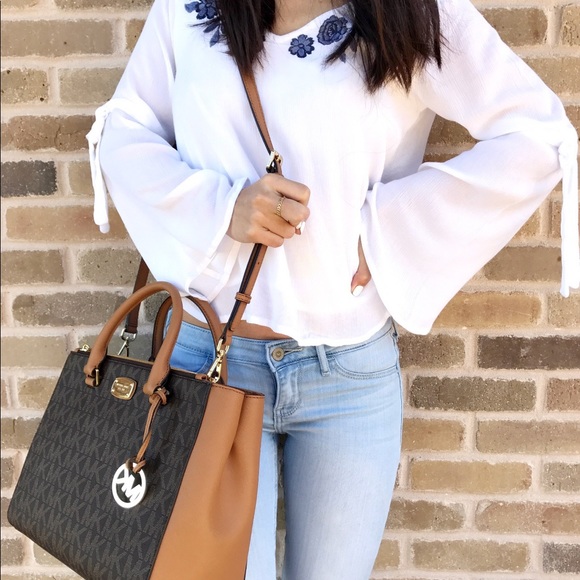 NWT Michael Kors Kellen Medium Satchel Crossbody - Picture 2 of 8